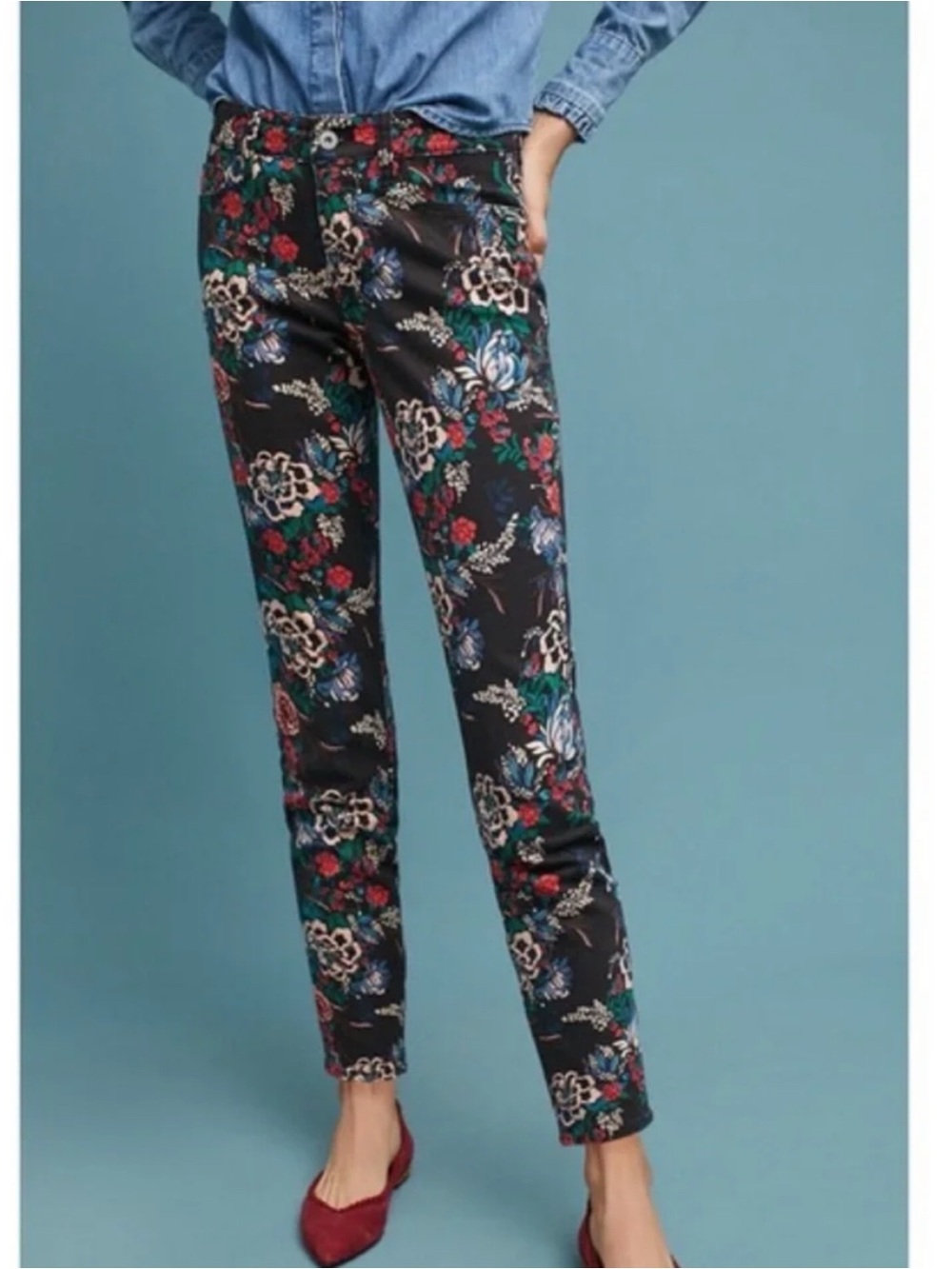 Anthropologie Pilcro and the Letterpress Floral Denim Jeans